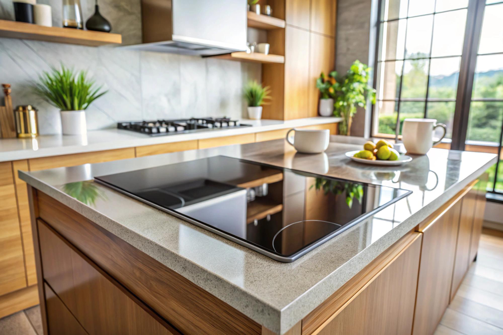 kitchen island with stove